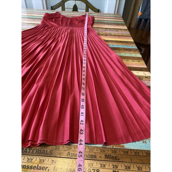 Vintage Jody T California Accordion Pleat Cami Midi Tank Cocktail Dress Disco S - Picture 10 of 13